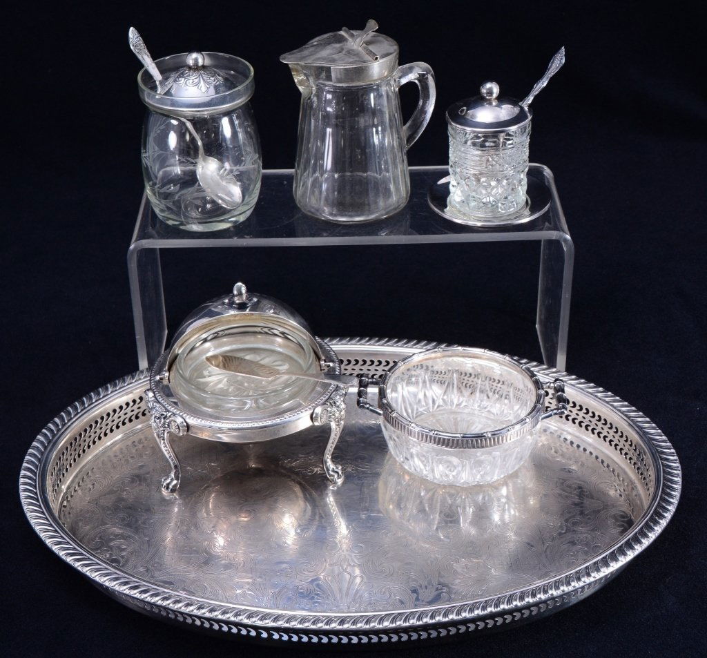 Silverplate Tray & Serving Pieces (1 of 4)