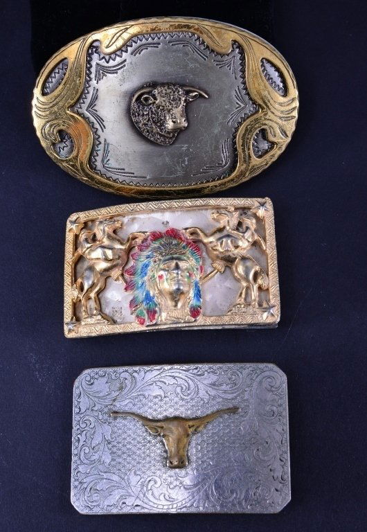 Three Wild West Mens Belt Buckles (1 of 2)