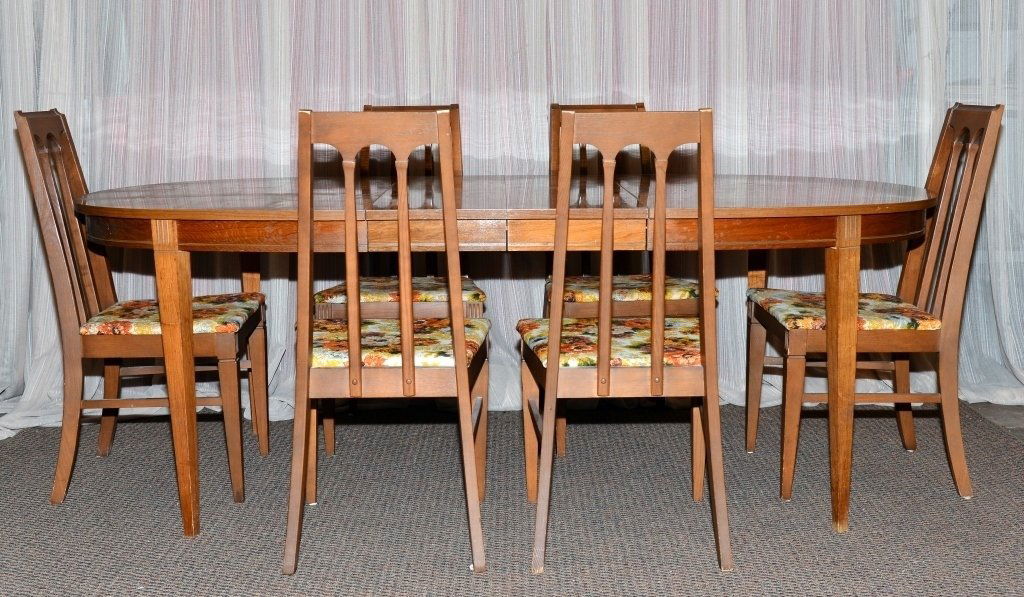 1965 Paragon Dining Table & 6 Side Dining Chairs (1 of 4)