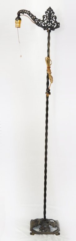 Vintage Twisted Pole Wrought Iron Floor Lamp (1 of 3)