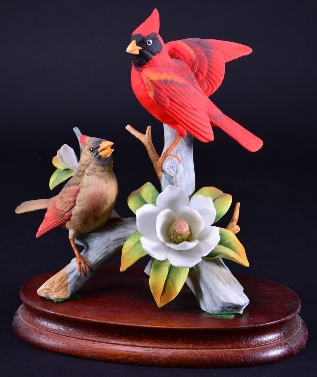 Andrea By Sadek Cardinal on Wooden Plaque: 8" tall.