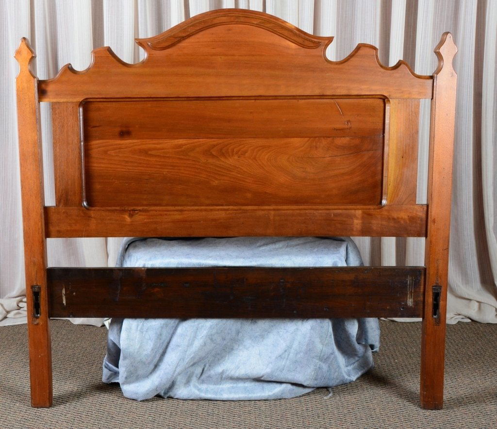 Victorian Walnut Headboard Footboard and Rails (1 of 4)