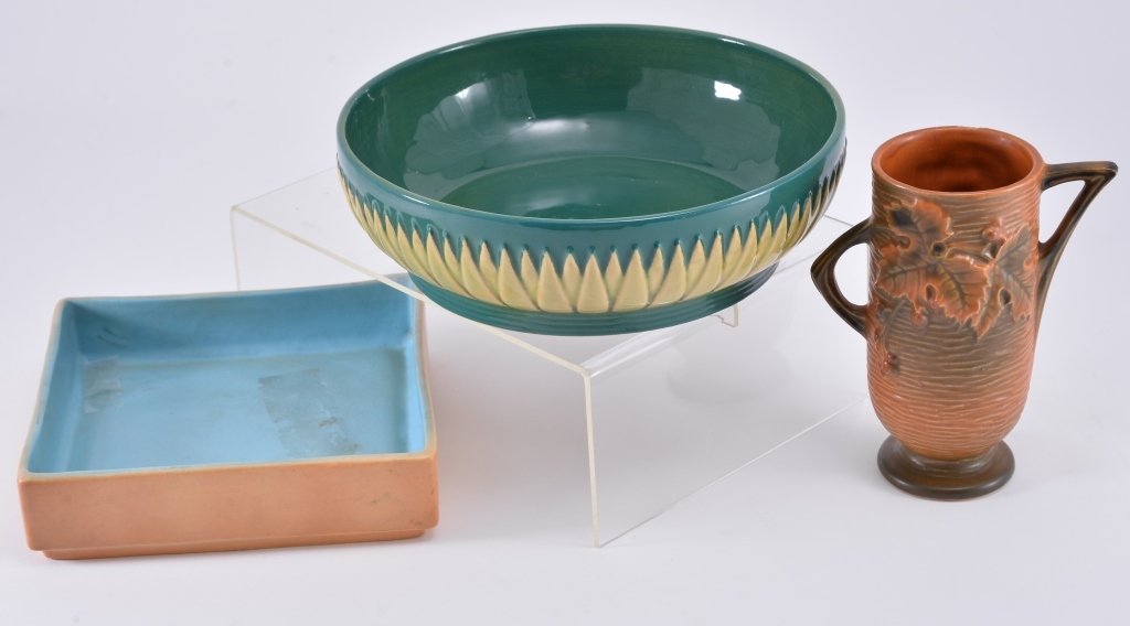 3 Roseville Pcs: Lotus, Bushberry, Etruscan (1 of 10)