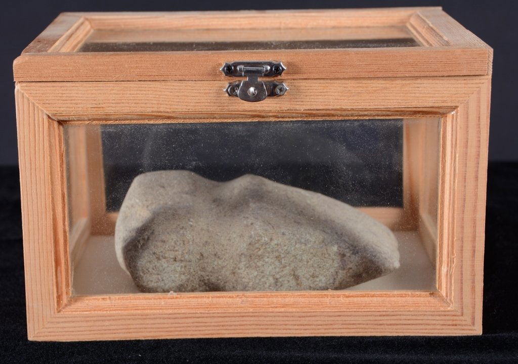 American Indian War Club in Wood Display Box (1 of 1)