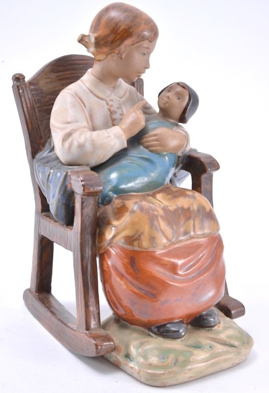 Lladro Girl In Rocking Chair 2089: Issued 1978, retired, 8.25" tall.