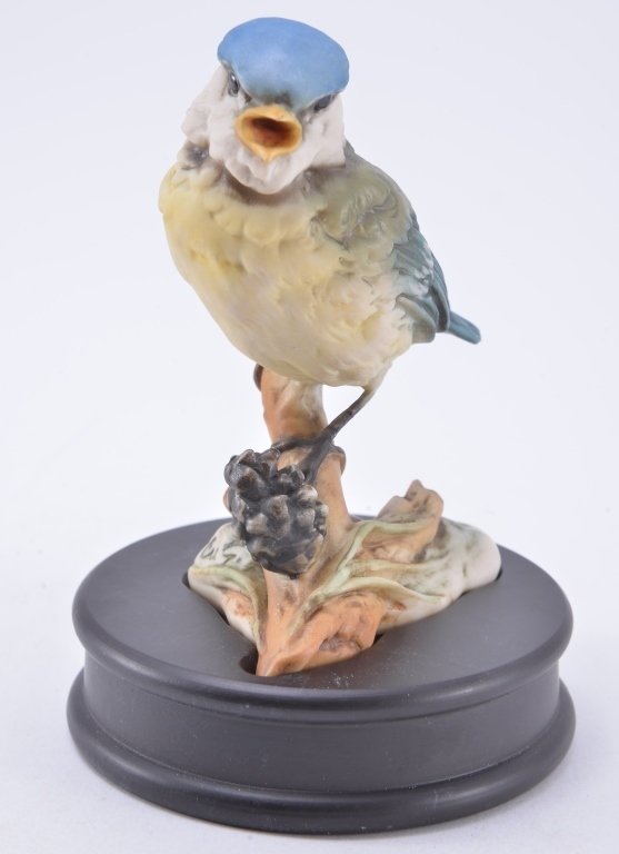 Kaiser Baby Blue Bird: Fitted stand, W. Germany, 4" tall.