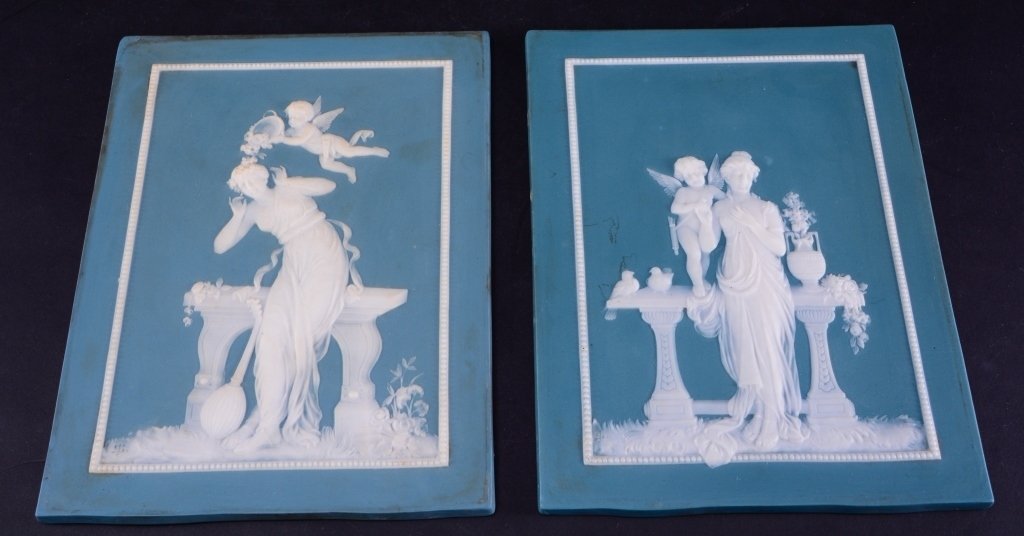 Two Jasperware Mettlach Classical Plaques (1 of 4)