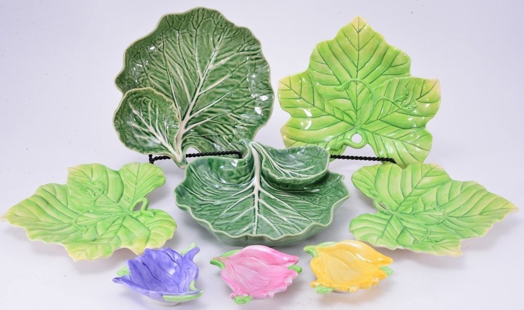 Portugal Cabbage Leaf Servers & Fitz & Floyd (1 of 5)