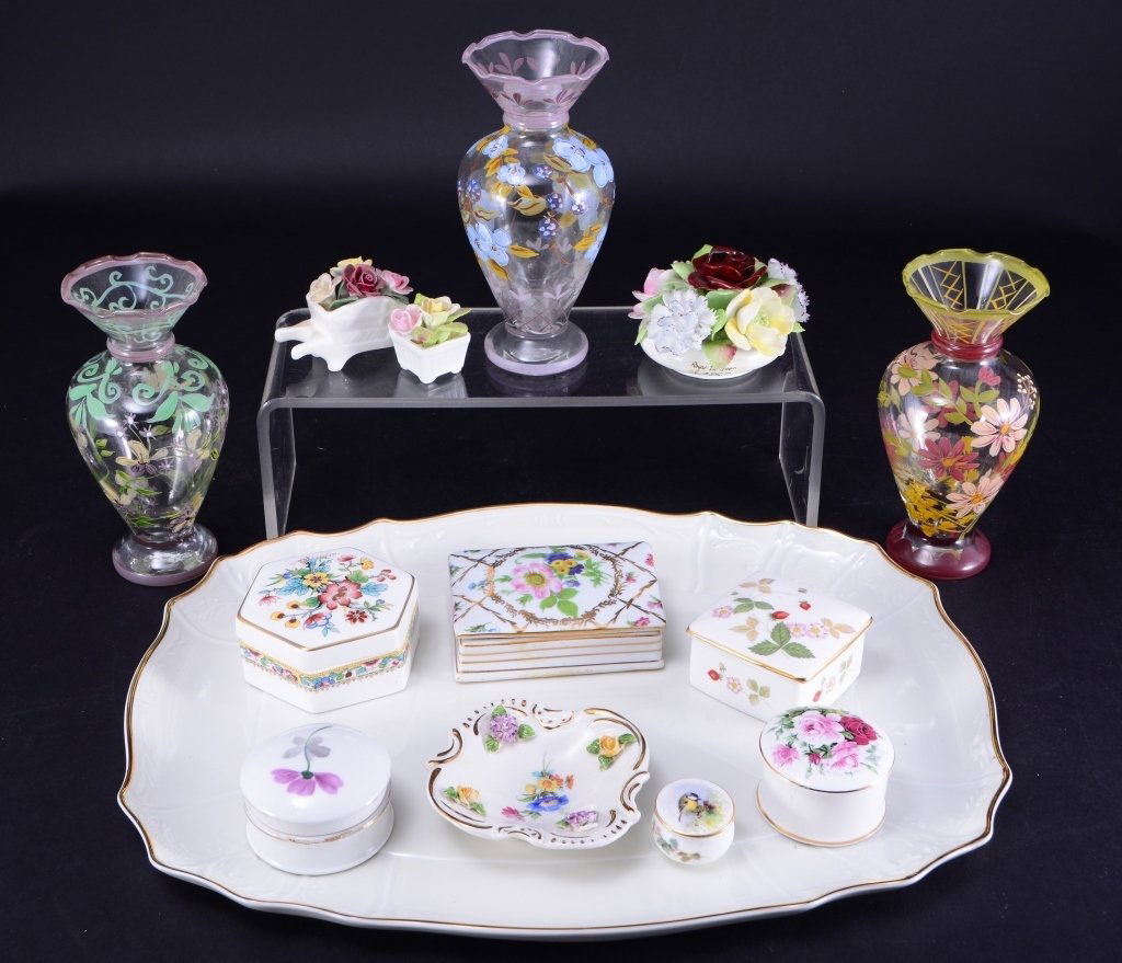Dresser Tray Platter w/Floral Porcelains & More (1 of 10)
