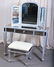 Mirrored Vanity w/Bench & Tri-Fold Mirror