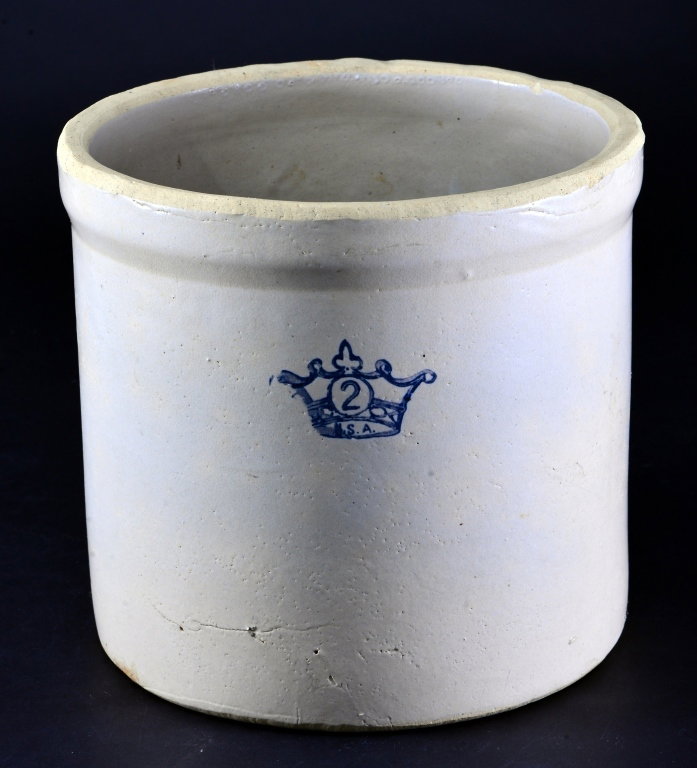 2 Gallon Pickle Crock: 9.5" diameter x 9" tall.