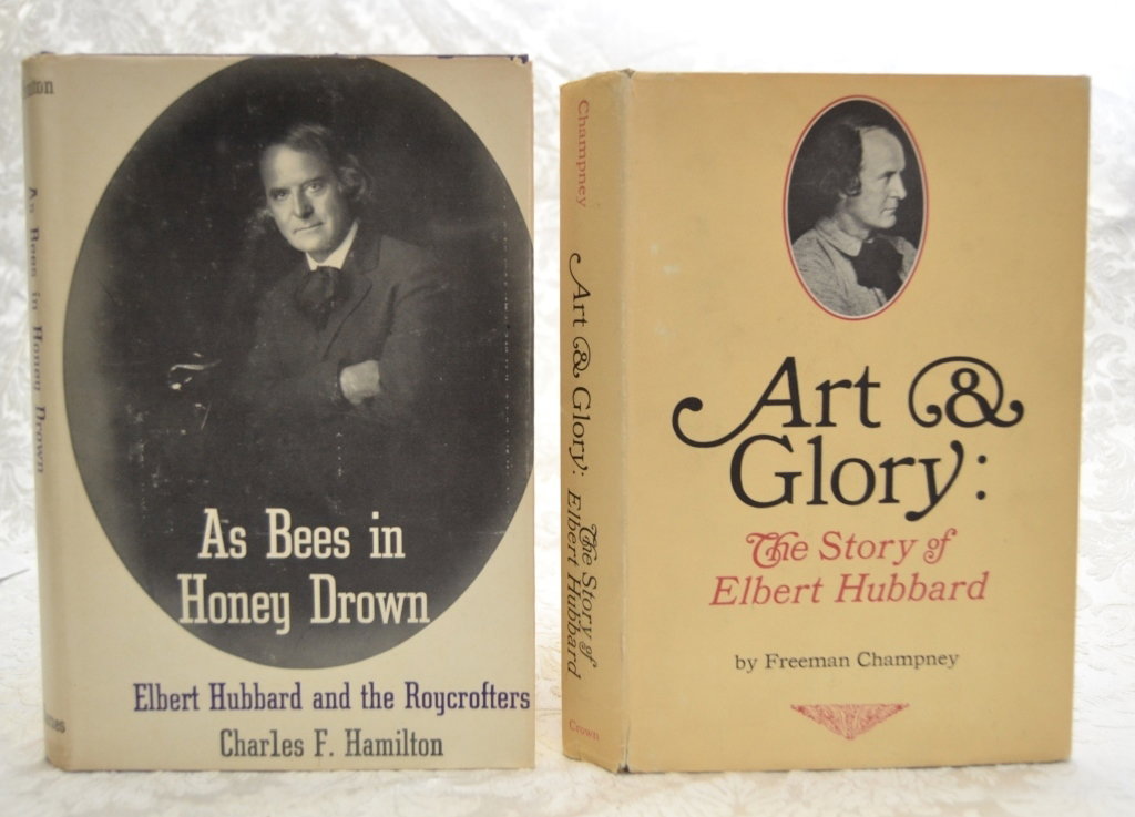 2 Elbert Hubbard & Roycrofters Books: Art & Glory by Freeman Champney, 1st ed., VG, DJ together w/loose 1896-1934 Bibliography of Books Printed by Roycrofters.