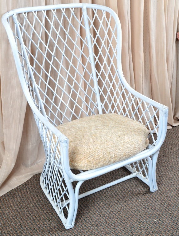 High Back Rattan Chair: 42" center back height.