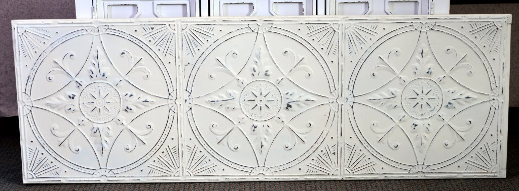 Pressed Metal Headboard: 73" x 25".
