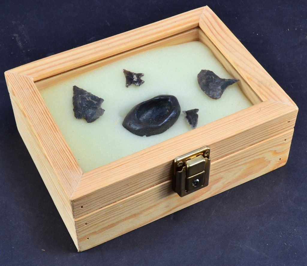 Drill, Points & Medicine Bowl in Wood Display Box (1 of 2)
