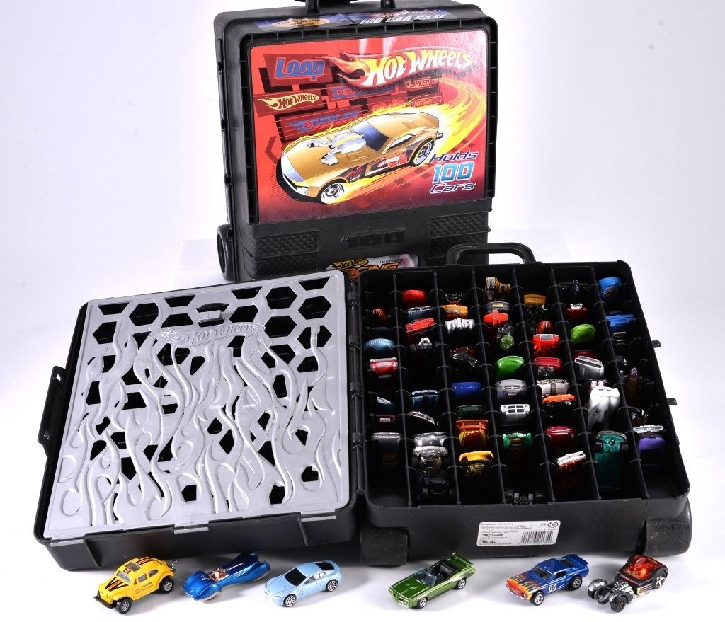 Over 60 Hot Wheels Etc. Cars & 2 Rolling Cases (1 of 3)
