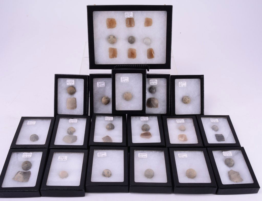 Collection Musket Balls & Flint in Riker Boxes (1 of 4)