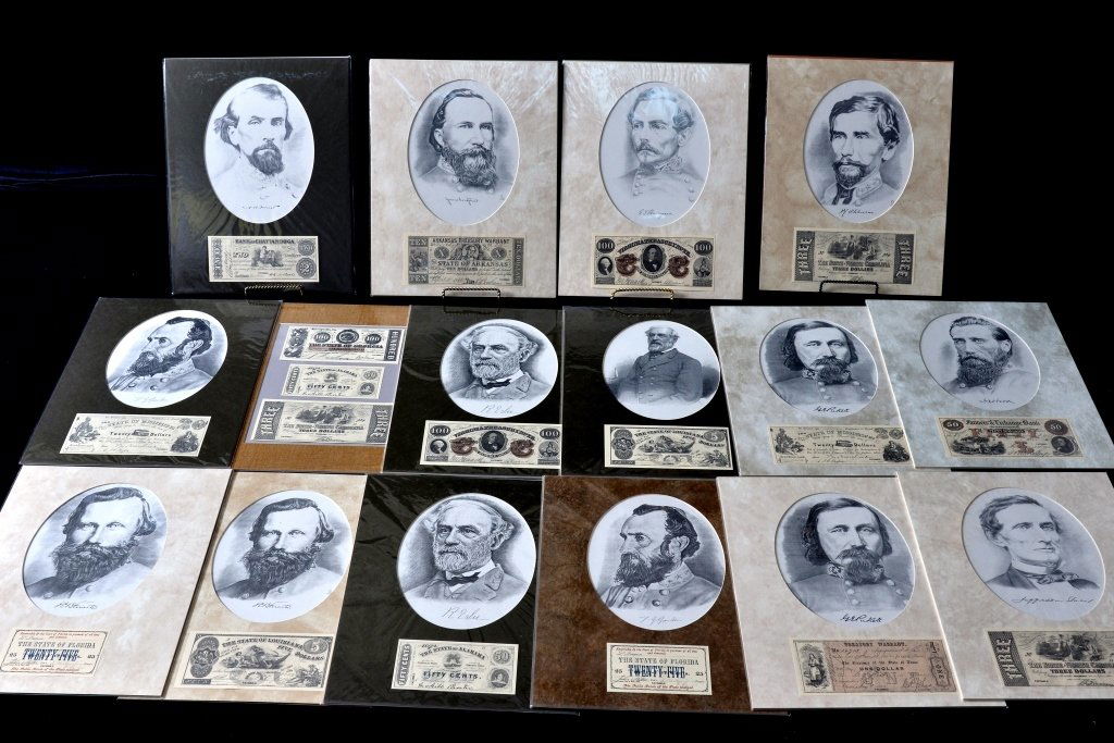 Prints of Civil War Leaders Plus Facsimile Money (1 of 6)