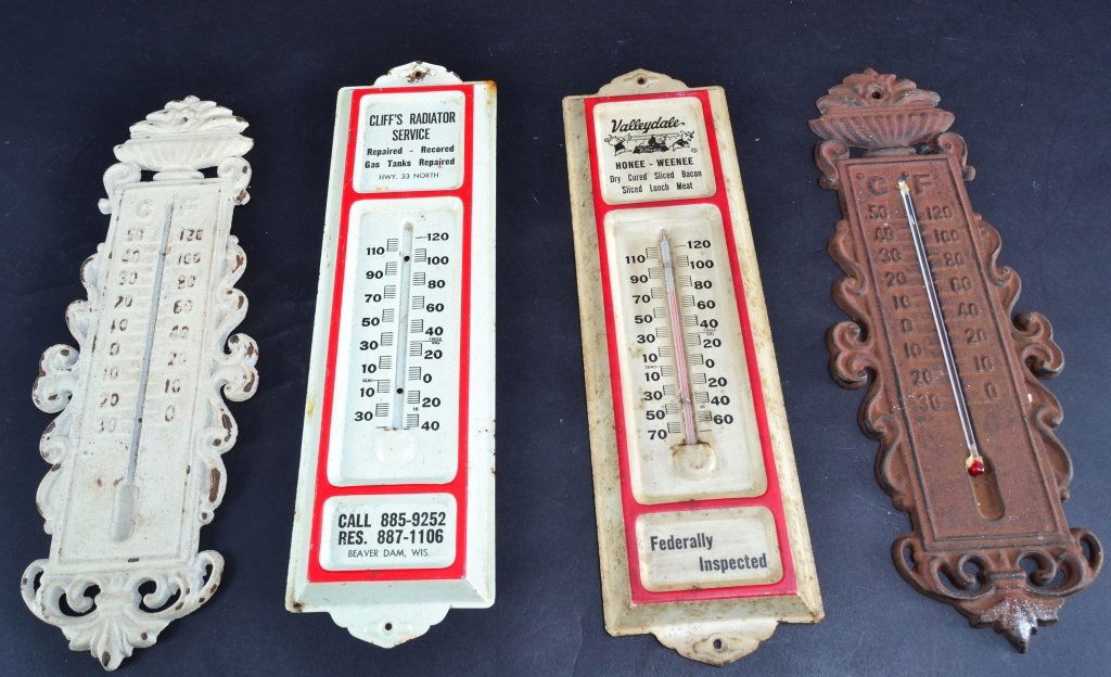 Tin and Cast Iron Thermometers/Holders (1 of 2)
