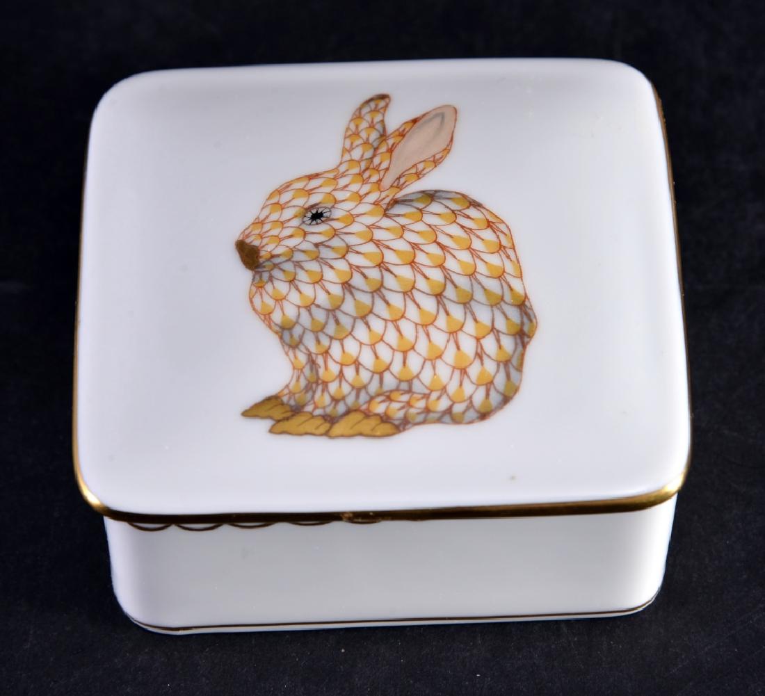 Herend First Edition Covered Box w/Rabbit (1 of 3)
