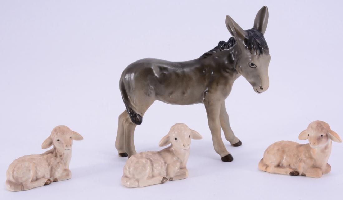 Hummel Standing Donkey & 3 Small Resting Sheep (1 of 5)