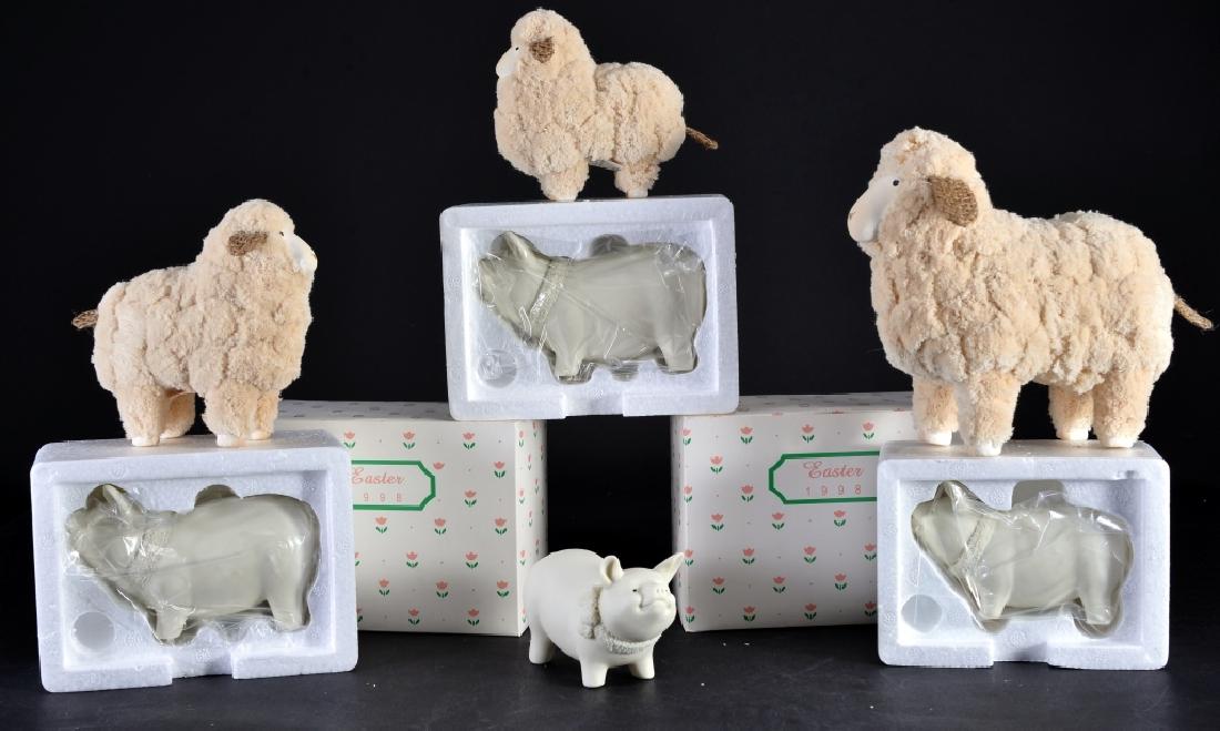 4 Dept. 56 Large Pigs & 3 Fuzzy Sheep (1 of 6)