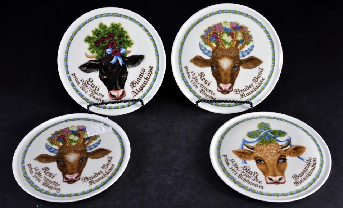 Fritz Goller Helmut Grill Cow Head Display/Trivet: Three of series, including two 1970 Resi, 1971 Stafi and 1974 Luzi, Muchen, 6.75" diameter.
