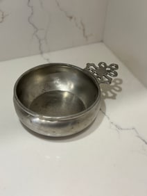 Vintage New England-Style Pewter Porringer