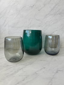 Collection of Three Handblown Art Glass Vessels