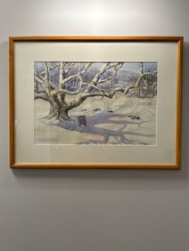 Sycamore Thaw Original Pencil-Signed Watercolor by Lennie Mullaney