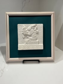 Vintage Mexican Cast Novapiedra Relief Art in Custom Frame