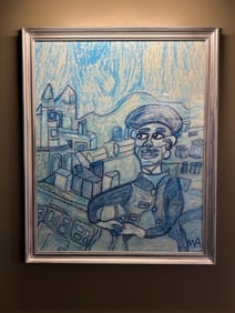 Enchanting Monochromatic Oil Pastel in Blues