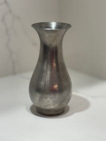 Signed Artisan-Made Pewter Vase