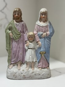 Midcentury Chalkware Holy Family Statuette