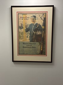 Framed Print of Antique Waterman's "Santa Claus of to-day" Ideal Fountain Pen Advertisement from the