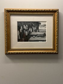 Framed and Signed Photograph of Lobster Bouys