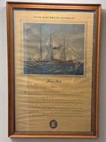 Pair of Vintage Whitbread Overseas Maritime Advertising Prints