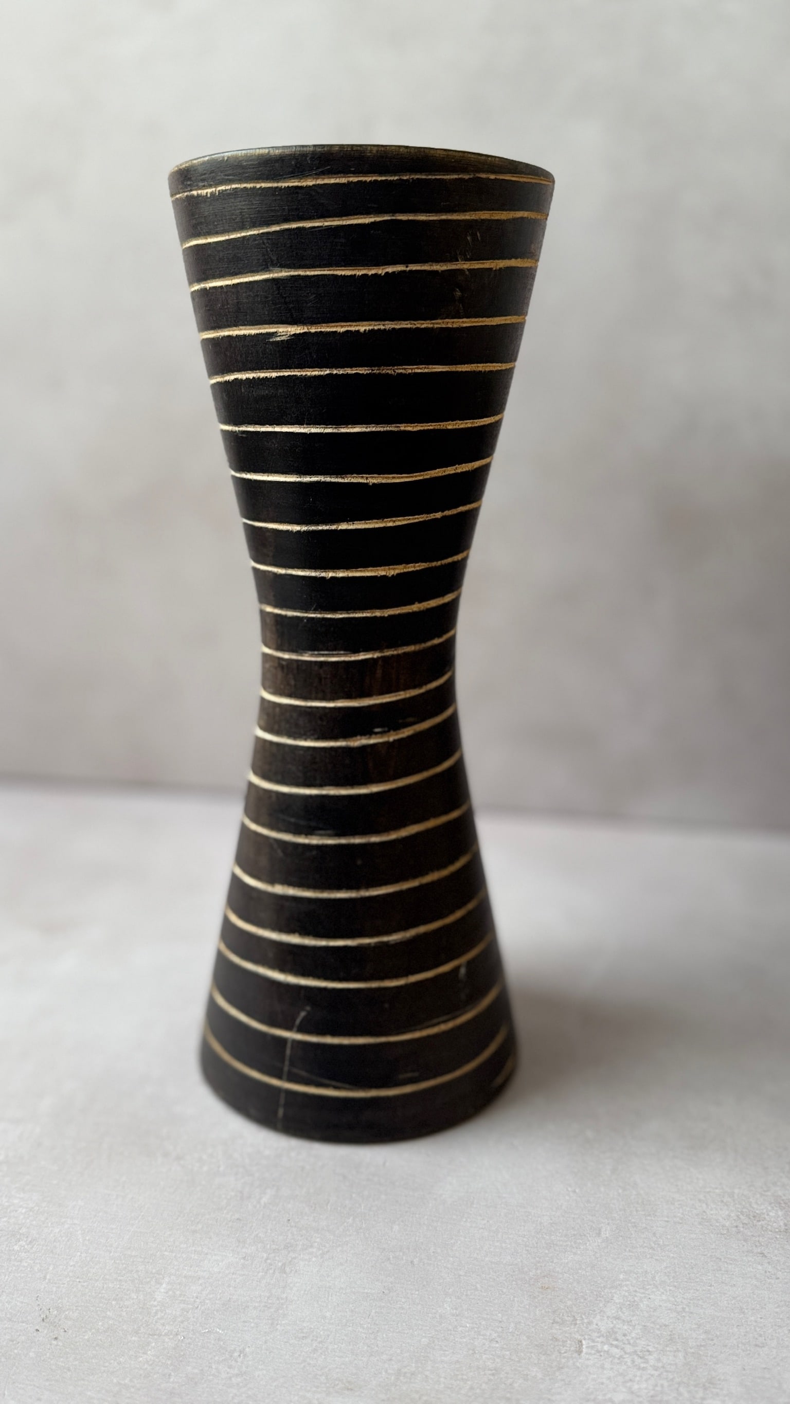 Mango Wooden Vase with Stripes (1 of 2)