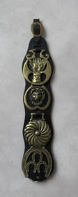 Horse Brasses on a Leather Strap by Lombard England