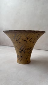 Coiled Studio Pottery Vessel with Organic and Flared Shape