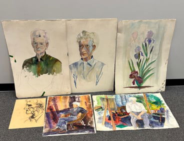 Collection of Six Original Works on Paper