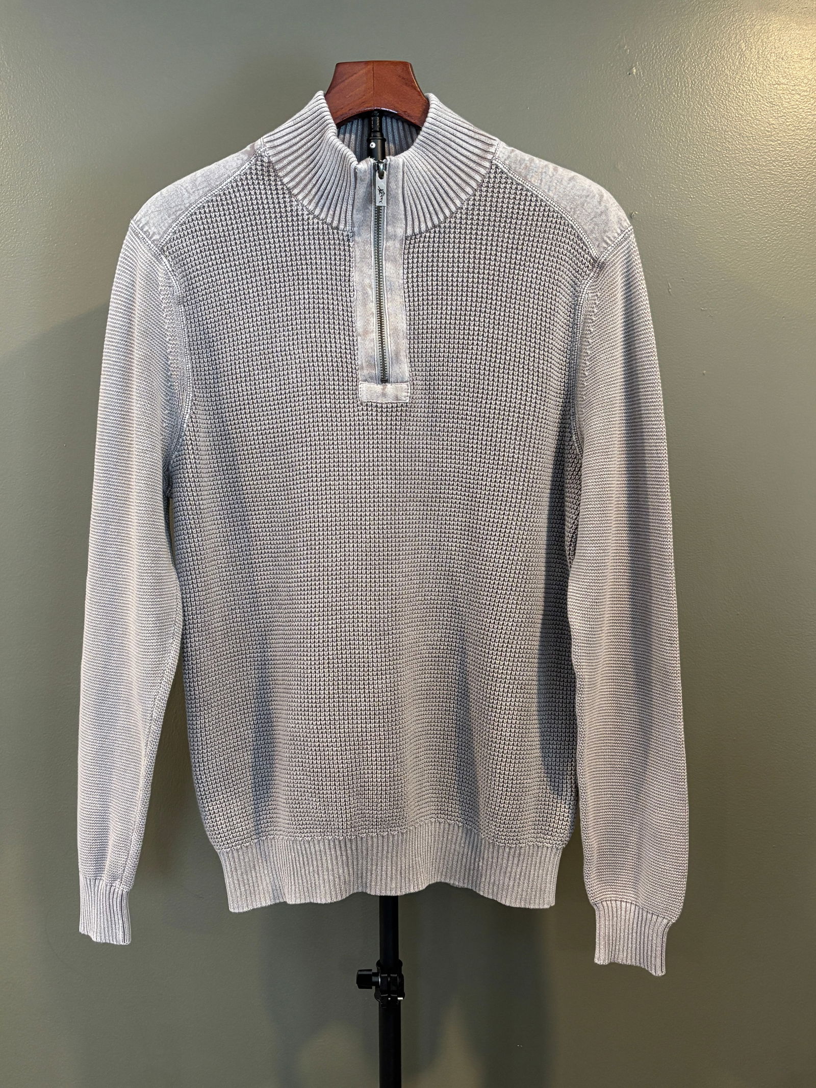 Tommy Bahama Men's XL Quarter-Zip 100% Knit Pullover Gray Sweater (1 of 6)