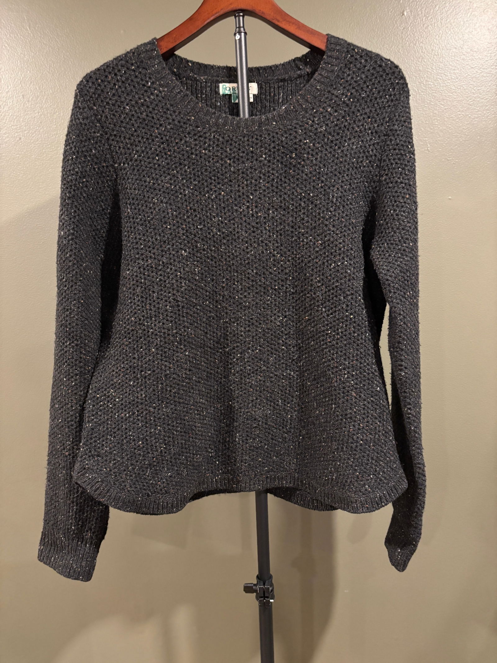 Women's Wool-Cashmere Orvis Textured Knit Crewneck Sweater Size Medium (1 of 5)