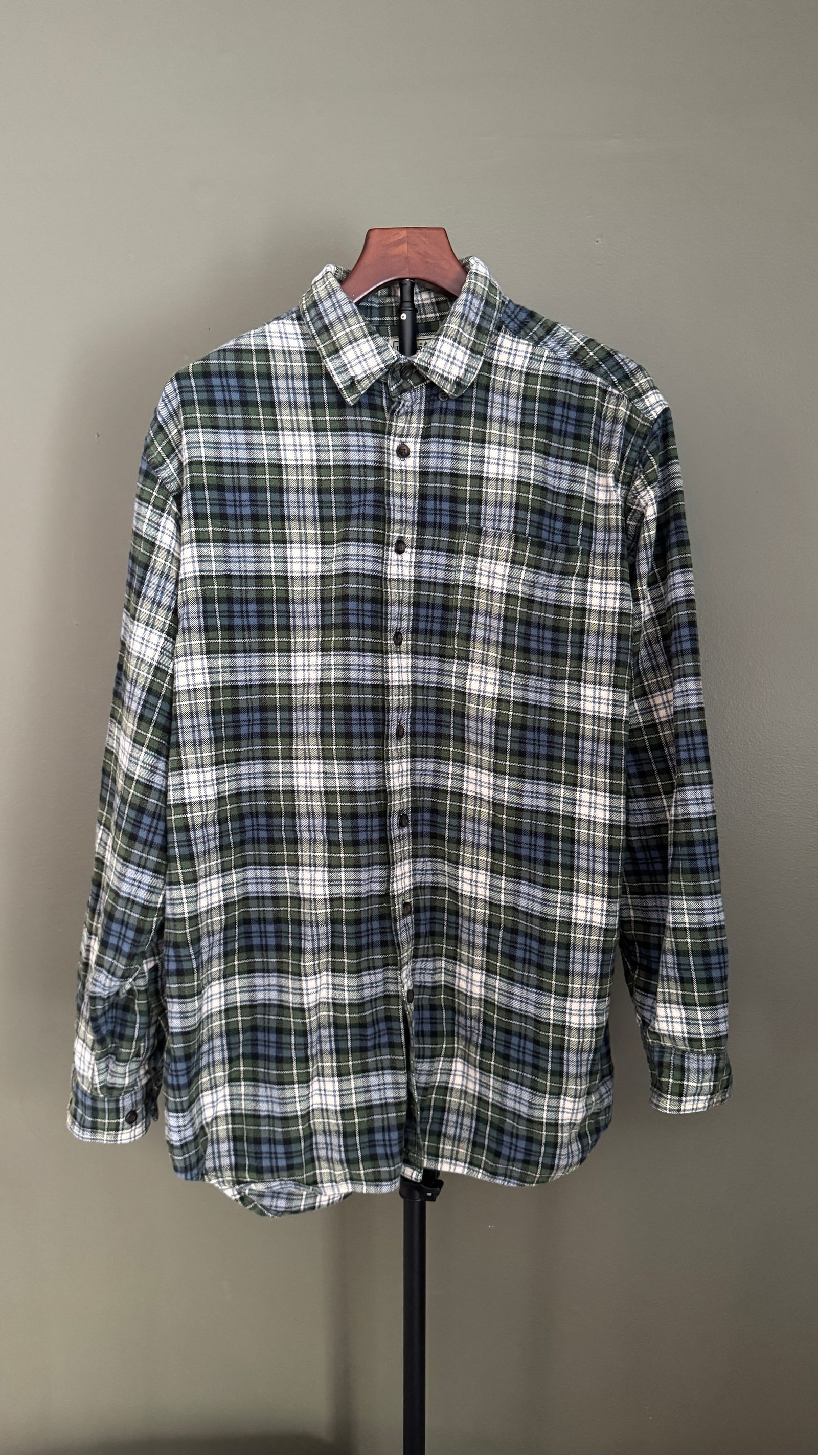 L.L. Bean Men's Plaid Cotton Flannel Shirt, L-Tall (1 of 3)