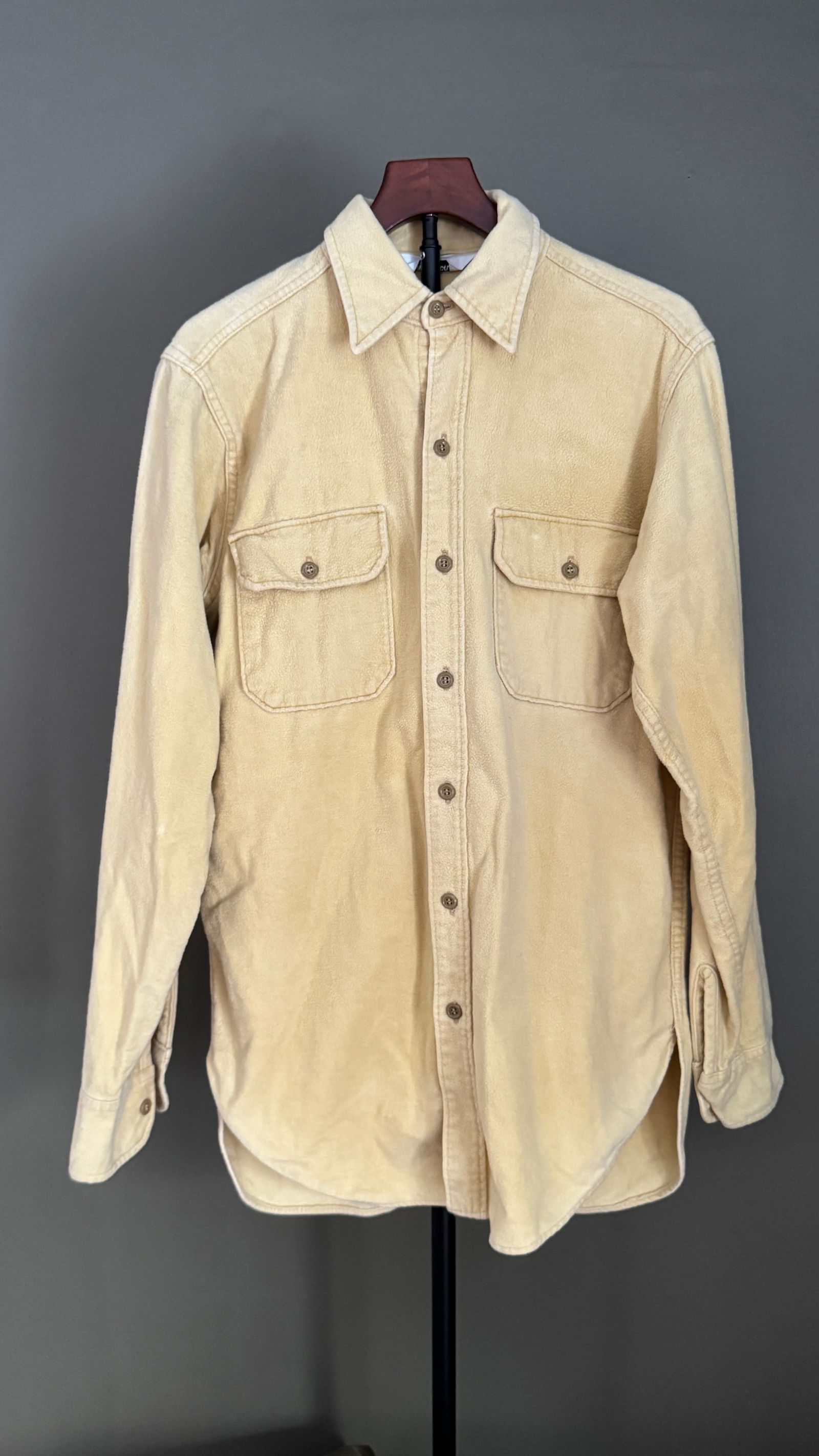 Woolrich Men's Tan Chamois-Style Flannel Work Shirt, USA Made (1 of 3)