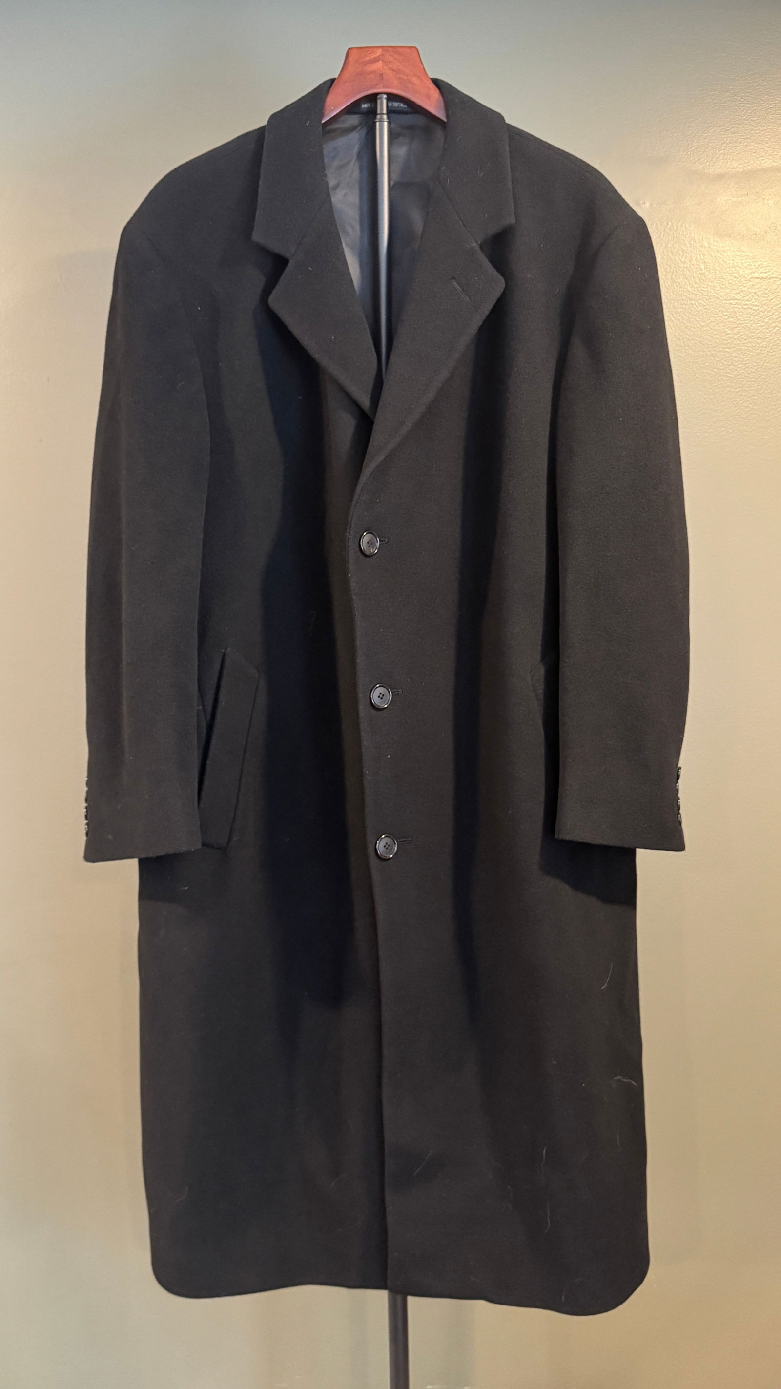 London Fog Black Wool Overcoat (1 of 4)