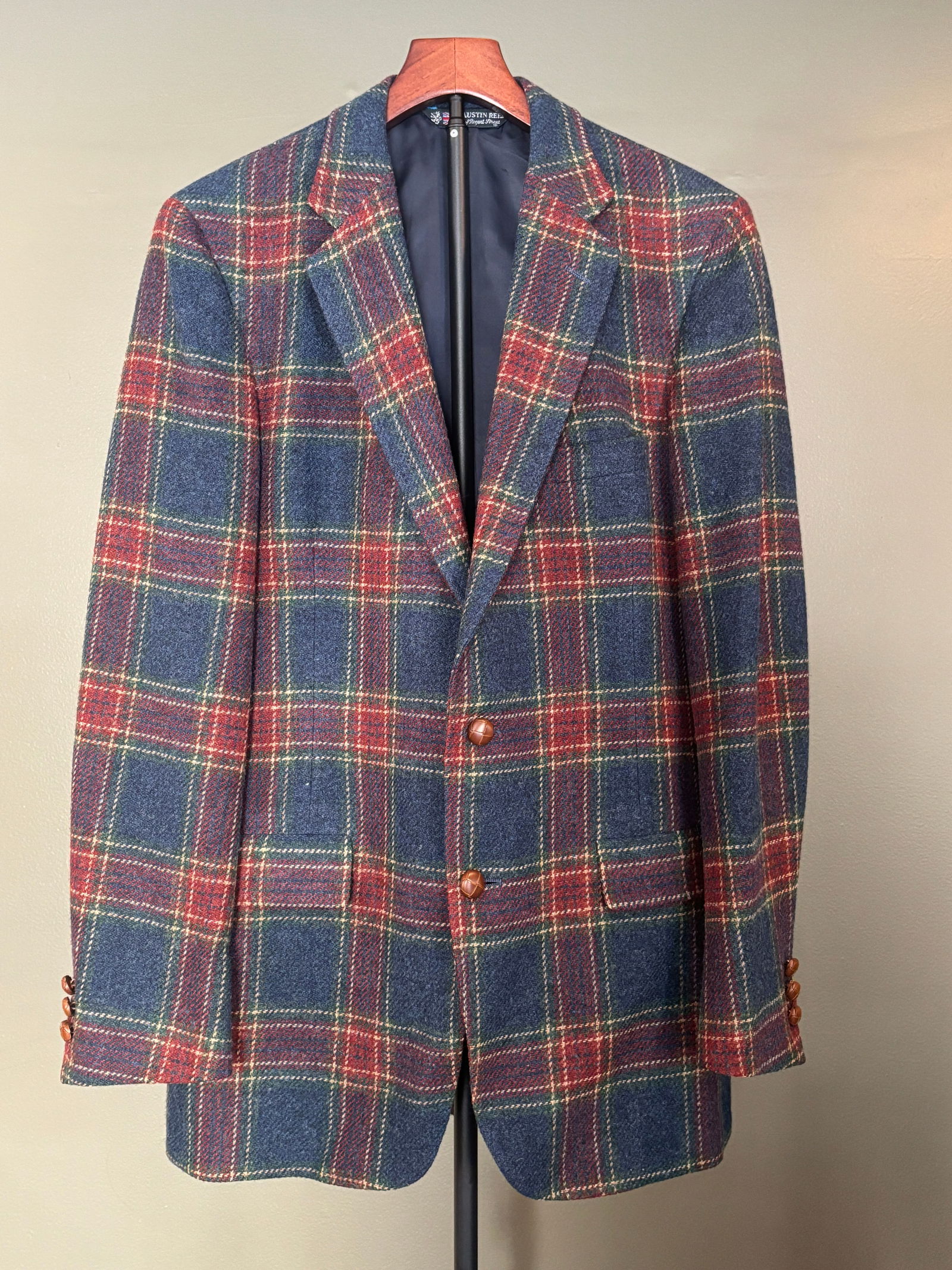 Austin Reed of Regent Street Plaid Pure Virgin Wool Sport Coat, Made in USA (1 of 6)
