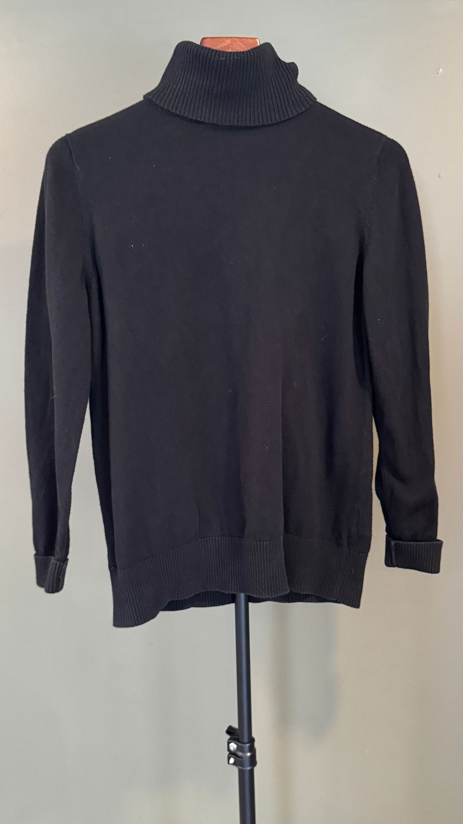 L.L. Bean Black Cotton Turtleneck Sweater (1 of 4)