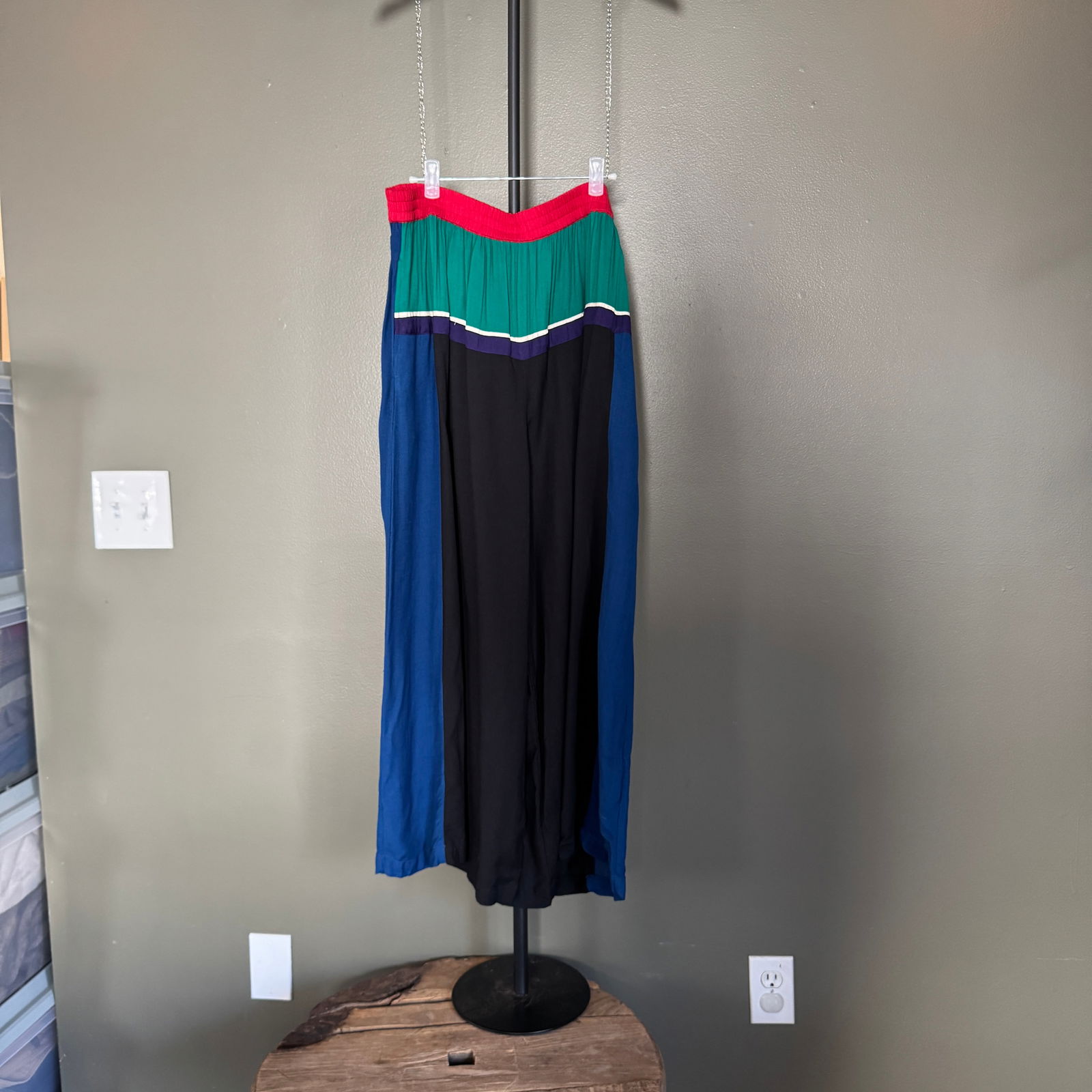 Dream Time Color-Block Rayon Wide-Leg Pants, Made in India (1 of 2)