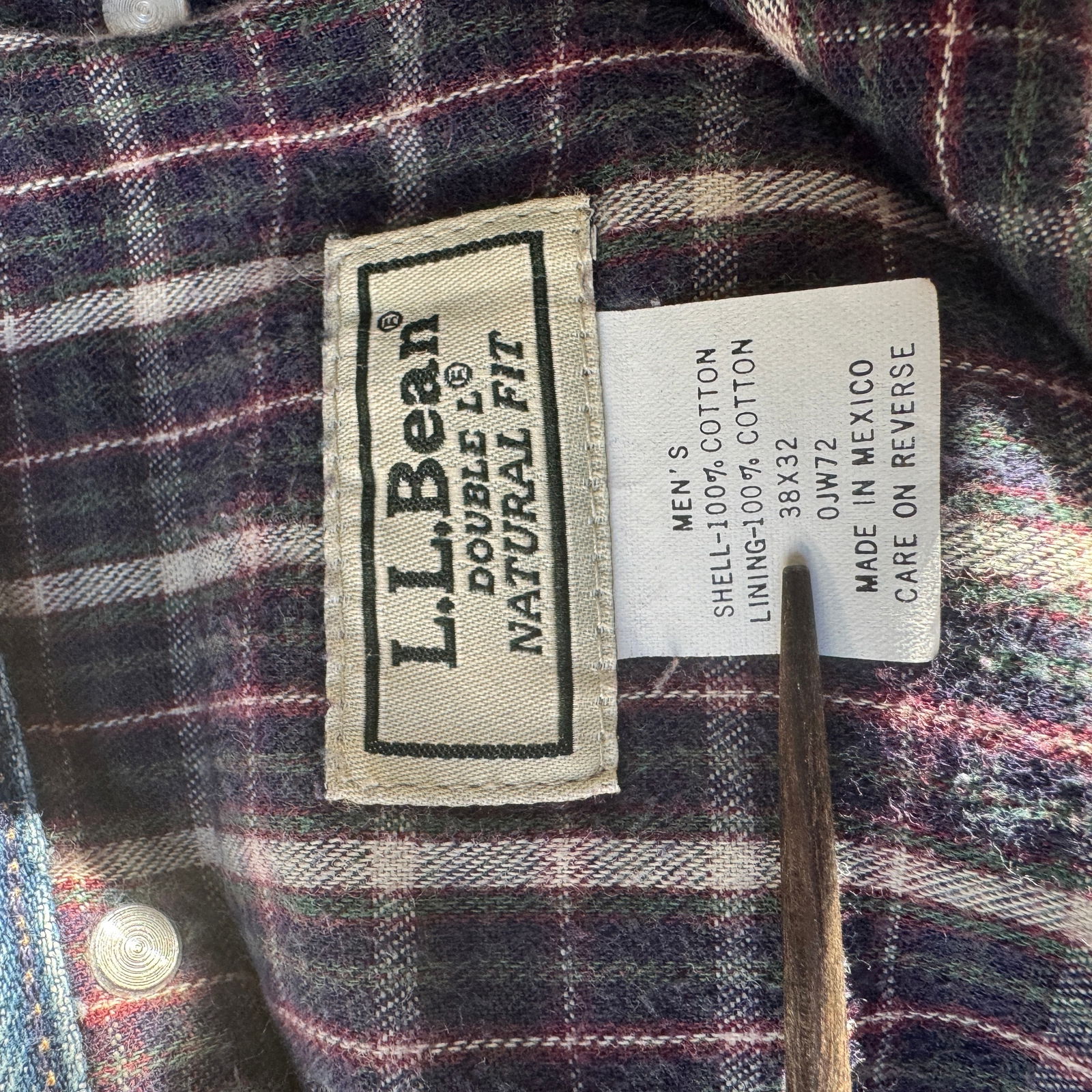 Group of Five L.L. Bean Lined & Unlined Pants, Assorted Colors and Sizes: A practical lot of five pairs of men's pants by L.L. Bean, including a mix of denim and cotton trousers. The group features both lined and unlined examples, with visible flannel lining on select pairs